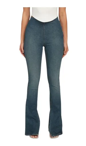 EB DEMIM Split Hem Jegging size Medium with side zipper slit hem NWT Tommy wash thumbnail 3