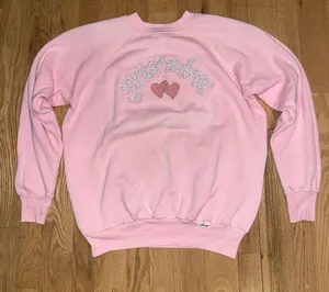 Creations Vintage Baby Pink Grandma Embroidered Crew Neck + 🆓🎁 thumbnail 1