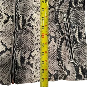 BB Dakota Moto Jacket Women XS Grey Snakeskin Faux Leather Biker Streetwear Edgy thumbnail 10
