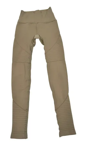 Alphalete Womens XS Moto Ribbed‎ High Waisted Leggings Taupe Brown Athletic 23in thumbnail 1