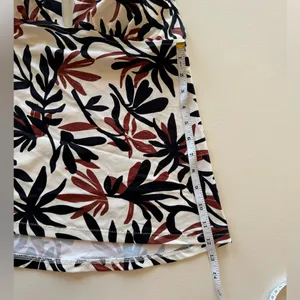 NWT Shade and Shore Women’s XL 16 Tankini Top Swim V neck floral brown white thumbnail 3