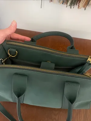 Universal Threads Dark Green suede tote Bag -like new with handles and strap thumbnail 3