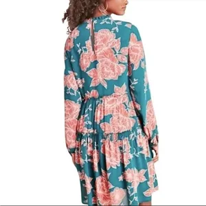 ANTHROPOLOGIE‎ Maeve Esther Floral Tiered Tunic Dress New NWT Small Green Orange thumbnail 2