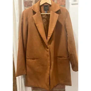 Womens Fall Minimalist Tan Dress Coat Jacket M Forever21 thumbnail 6