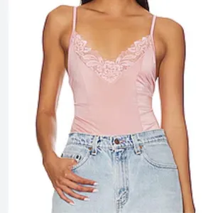 FREE PEOPLE Wild Bunch Bodysuit Pink Rose Boho Chic Ultra Soft & Lace Trim XS thumbnail 6