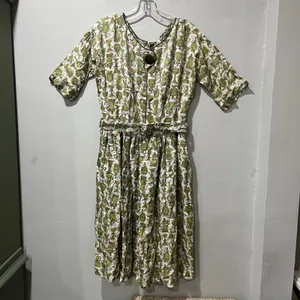 Vintage Handmade 60s Midi Dress with Belt Sz 8 Vase‎ Pattern Short Sleeve Zipper thumbnail 3