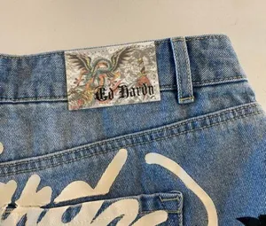 Ed Hardy NWT Y2K ‎ Love Eternal Denim Shorts Size 28 thumbnail 5