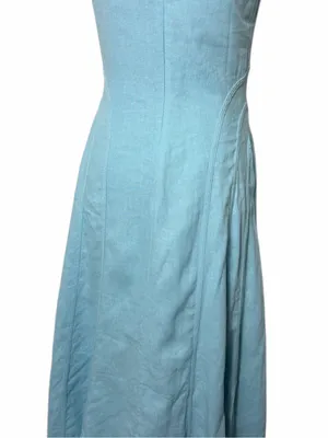House of Harlow 1960 Linen Blend Light Blue Midi Dress thumbnail 5