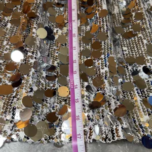 New Dwirapal Womens Size XL Silver Disc Sequin Mini Skirt Elastic Waist Party thumbnail 9