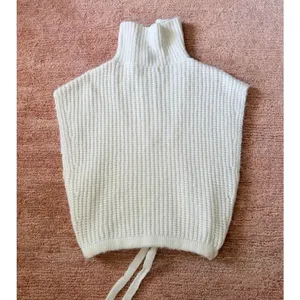 Bishop + Young Ivory Knit Sweater Vest Size S Half Zip Funnel Neck Drawstring He thumbnail 5