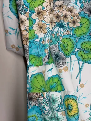 Vintage 70s Alex Colman Floral Mod Tunic Blouse Psychedelic‎ Button Front Top thumbnail 6