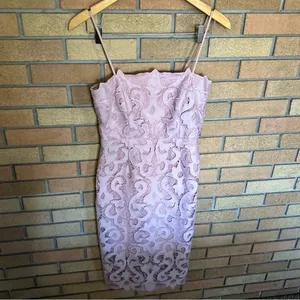 NWT Bardot Lina Lace Sheath Cocktail Dress Pink Rose Size 6/S thumbnail 2