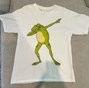 Dabbing frog white t thumbnail 1