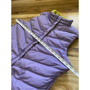 COLDWATER CREEK Womens Reversible Goose Down Vest size medium Yellow and Purple thumbnail 5