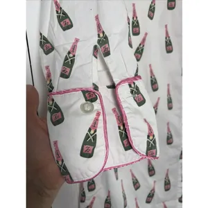 Toss Designs Champagne Bubbly Nightshirt Womens Size‎ S/M White Cotton Pajamas thumbnail 2