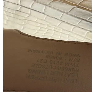 Tory Burch Miller Cream Crocodile Embossed Leather Thong Sandals 7.5M 8813 thumbnail 6