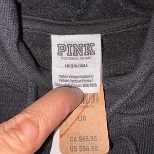 Victoria's Secret Pink Premium Fleece Oversized Hoodie Relaxed Pullover Black L thumbnail 8
