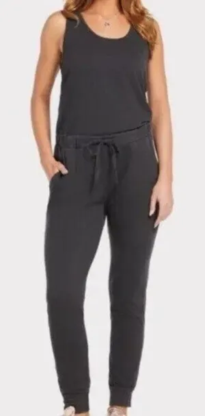 Sundry 2 Jumpsuit Womens Medium‎ Gray Jogger Sleeveless Drawstring Casual Lounge thumbnail 1