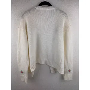 Hazel Moon‎ Embroidered Cable Knit Cardigan Sweater Womens L Vintage Cottagecore thumbnail 4