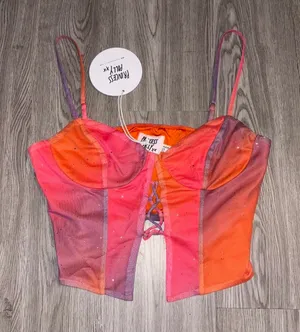 Princess Polly Pink Orange Shiny Tashi Tank Top thumbnail 1