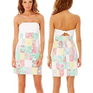 Lilly Pulitzer Franco Multi State Patch Print Strapless Tie Back Dress Women’s 0 thumbnail 2