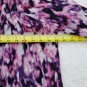 Simply Vera Vera Wang Pink Purple Watercolor Split Neck Boho Blouse Top Size L thumbnail 7