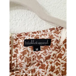 Wishlist Apparel Cream Rust Floral Flutter Sleeve Midi Dress M thumbnail 3