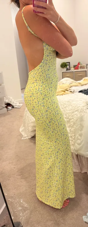 Amazon Yellow floral maxi dress thumbnail 4