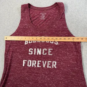 Bulldogs Since Forever Blue 84 Tank Top Women's XL Maroon Heathered Cross Back thumbnail 8