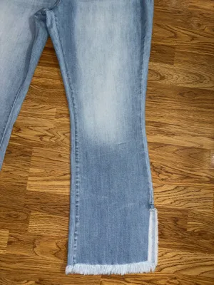 Kancan Bootcut Jeans Women’s Plus Size 22 Light Wash Distressed Raw Hem Slits thumbnail 8