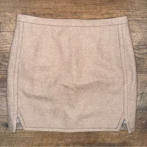 J. Crew Wool Viscose Blend Women’s Taupe Knit Mini Skirt thumbnail 7
