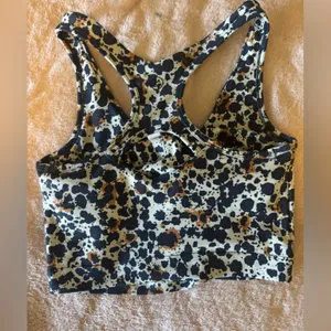 Sage Women's Racerback Sports Bra - Black and Brown Pattern thumbnail 3