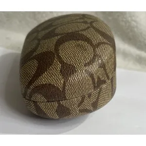 Coach signature C print hard clamshell sunglasses case in brown LARGE thumbnail 5