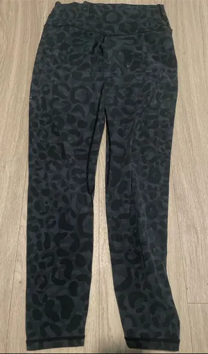 High-Rise Black Leopard Print Leggings thumbnail 1