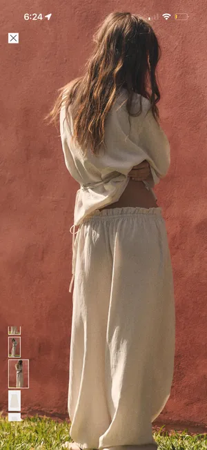 ZARA tied palazzo pants thumbnail 3