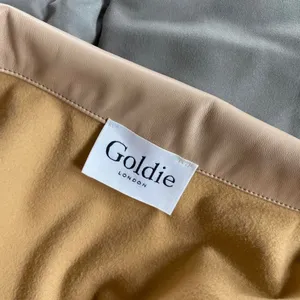 Goldie London tan vegan faux leather coat with waist tie 🔥 thumbnail 3