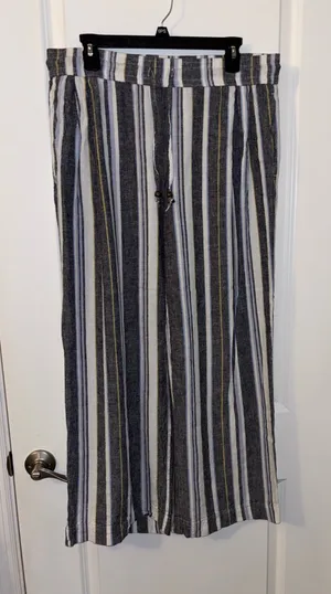 Land ‘n Sea Striped Wide-Leg Pants, Sz L thumbnail 1