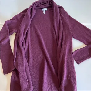Leith purple open‎ front cardigan M thumbnail 1