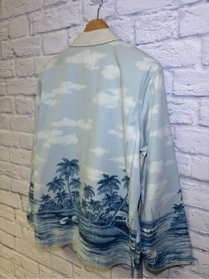 RALPH LAUREN Naval Supply Size M Barn Jacket Blue St Martin Island Boat Print thumbnail 15