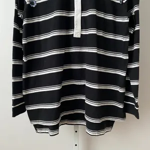 Maeve Cotton Quirky Academia Sequin Floral Rugby Shirt M Black Stripe Collegiate thumbnail 3