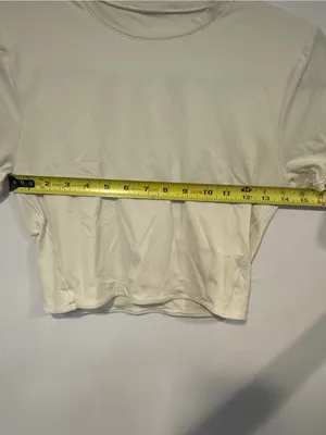 Lululemon Wundermost White opal short sleeve crop‎ shirt thumbnail 2