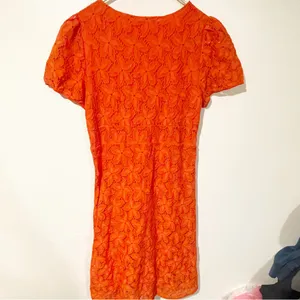 Anthropologie Leifnotes Small Orange Dogflora Eyelet Midi Dress Short‎ Sleeve thumbnail 7