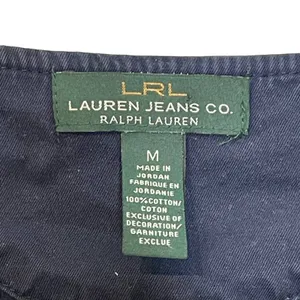 LRL Lauren Jeans Co. Striped Henley‎ Top Women Medium 3/4 Sleeve Front Button thumbnail 7