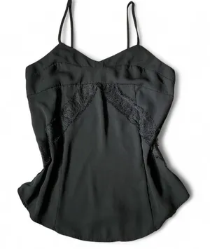Mossimo Babydoll Black‎ Lace Trim Cami Tank Top Women's Grunge Gothic thumbnail 1