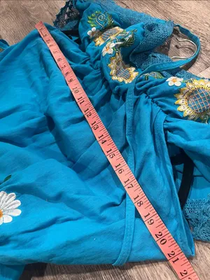 Vintage traditional Mexico embroidered dress thumbnail 6
