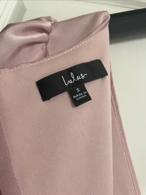 Lulus Eternal Bond Blush Satin Ruffled Flutter Sleeve Maxi Dress Size Small thumbnail 10