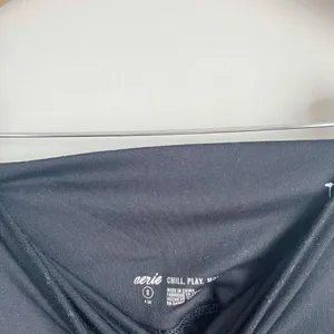Aerie Black Fleece Lined High Rise Ruffle Pleat Side Leggings Size Small thumbnail 4