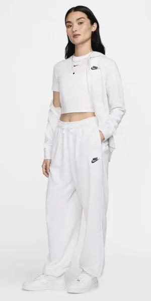 Nike Birch Heather Women's Sportswear Club Fleece Mid-Rise Oversized Sweatpants thumbnail 1