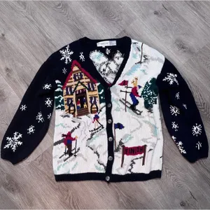The Eagles Eye 1993 Vintage Ski Winter Holiday Christmas Sweater Cardigan Knit thumbnail 1