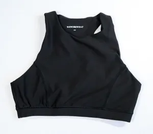 WeWoreWhat‎ Sports Bra Women Size M Black High Neck Racerback Activewear Top New thumbnail 1